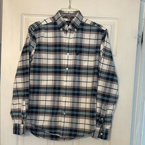 American Eagle Outfitters Blue and Gray Plaid Shirt